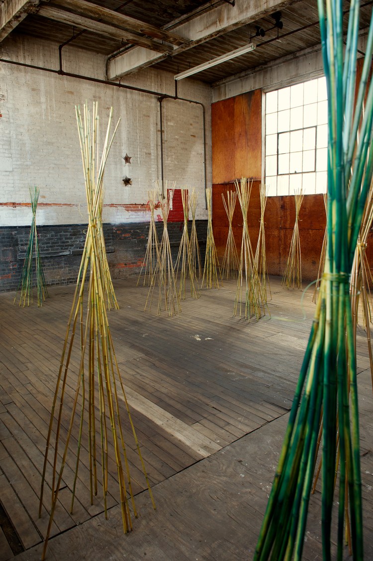 Installation at the Art Factory Textile Exhibition. Opens September on September 28, 2013. Photo: David Shapiro